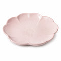 Assiette de service 25 cm en céramique rose forme fleur décorative