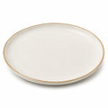 Plat ovale 40 cm en grès blanc style rustique pour service de table