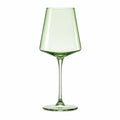 Verre à vin 500 ml 23.5 cm en verre vert transparent à pied élégant