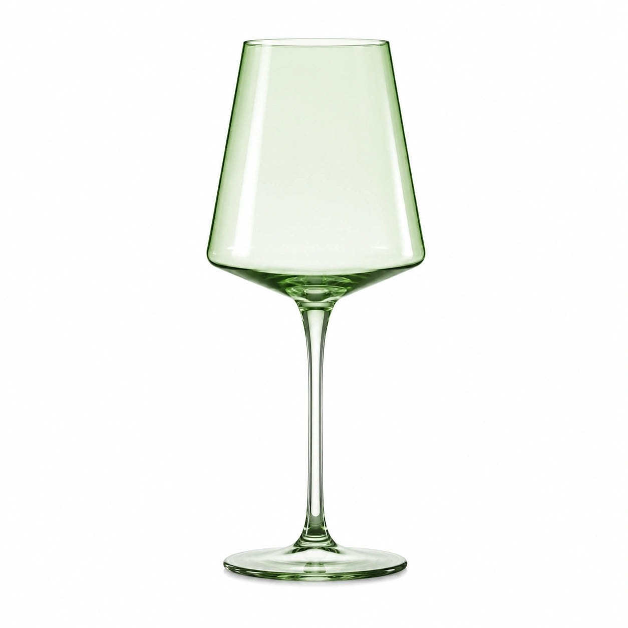 Verre à vin 500 ml 23.5 cm en verre vert transparent à pied élégant