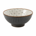 Bol en céramique 18 cm gris et blanc à motif géométrique pour repas