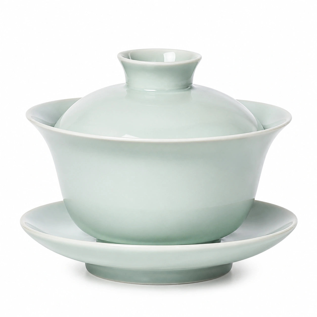 Tasse à thé couverte 150 ml en céramique vert céladon - Gaiwan pour infusion traditionnelle