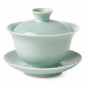 Gaiwan 150 ml en porcelaine vert céladon avec soucoupe - service à thé traditionnel