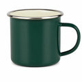Mug émaillé 350 ml vert foncé en acier avec anse pour boissons chaudes