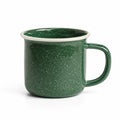 Mug 350 ml en acier émaillé vert moucheté pour boissons