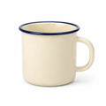 Mug 350 ml en acier émaillé crème et bleu marine style rétro