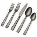 Ménagère 5 pièces acier inoxydable gris anthracite pour table style moderne