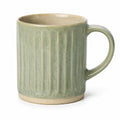 Mug en grès 350 ml vert nervuré avec anse