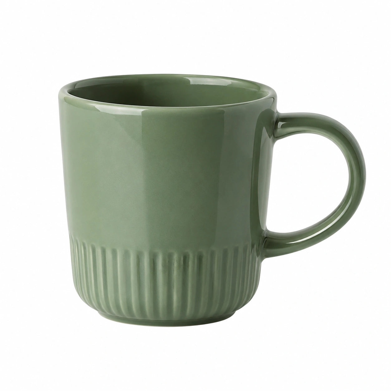 Mug 350 ml en céramique vert avec anse finition brillante