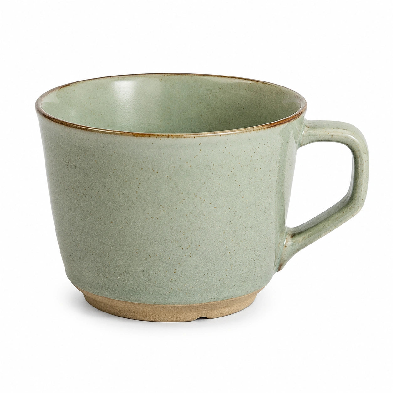 Tasse en céramique 400 ml vert sauge avec anse style rustique