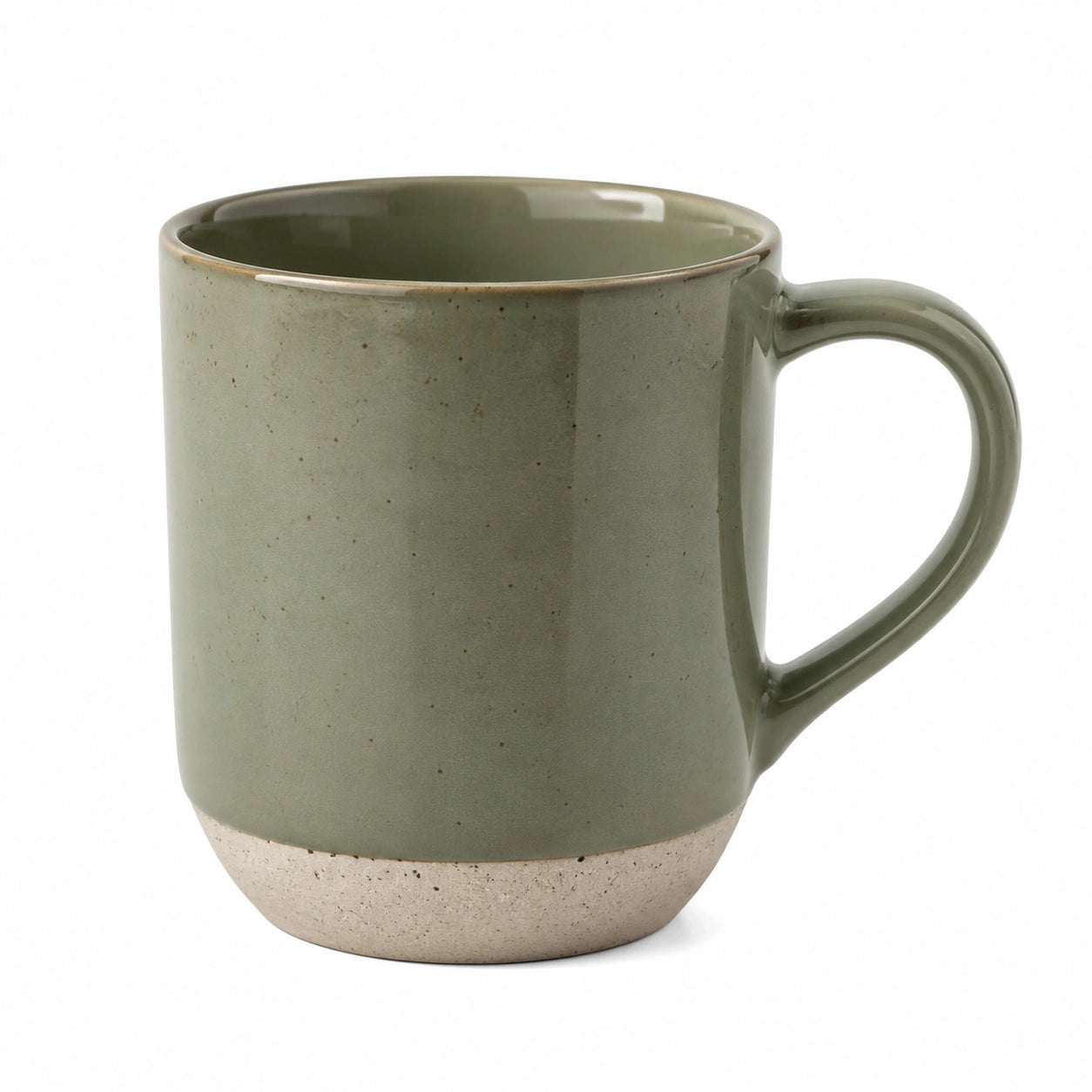 Mug 400 ml en céramique vert sauge 9 x 11 cm avec anse style rustique