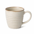 Tasse 400 ml en céramique beige mouchetée avec anse style rustique